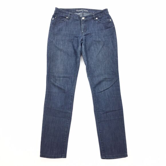 Michael Kors Skinny Leg Jeans Size 6 Womens Dark Wash Designer Denim - ALTERED - Picture 1 of 10